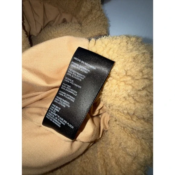 UO Urban Outfitters Cropped Teddy Jacket Fleece Deep Pile‎ Sherpa Brown M - Picture 10 of 11